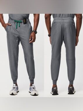 Figs Tansen Jogger Scrub Pants Medical Drawstring Gray Green Size Large